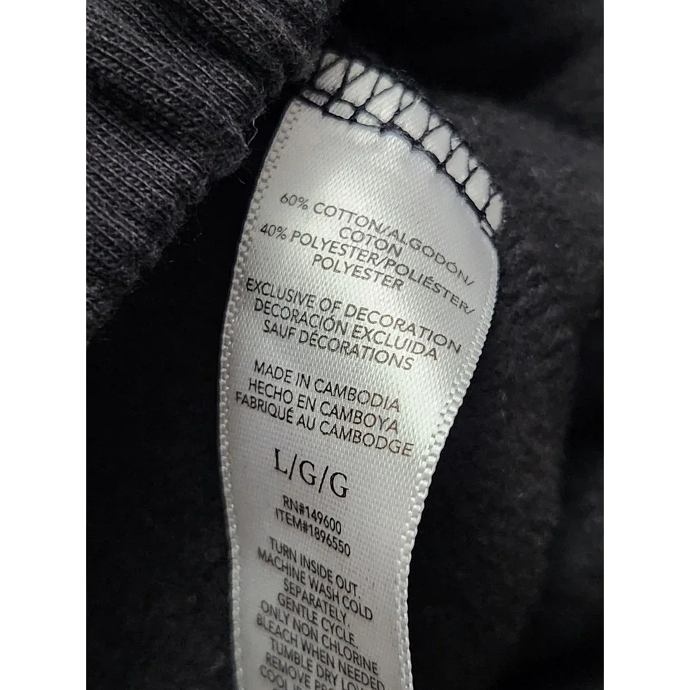 Keith Haring Sweatpants Mens Large Black Fleece Joggers Heart Graphic Pockets